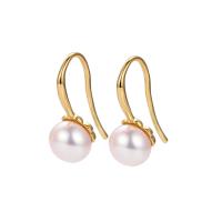 Freshwater Pearl Brass Earring, with Freshwater Pearl, plated & for woman 