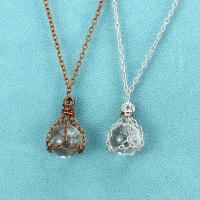 Quartz Necklace, Clear Quartz, with Iron, Round, fashion jewelry & for woman 17mm Approx 51 cm 