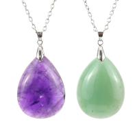 Gemstone Necklaces, Natural Stone, Teardrop, fashion jewelry & for woman Approx 51 cm 