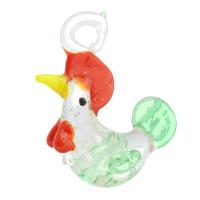 Animal Lampwork Pendants, Chicken, Unisex, mixed colors Approx 5.5mm 