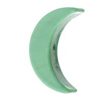 Handgefertigte Lampwork Perlen, Mond, DIY, grün, 14x25x7mm, Bohrung:ca. 1.5mm, verkauft von PC