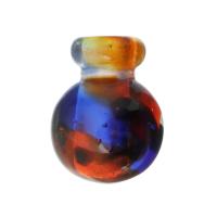 Lampwork Kuppel Fläschchen Abdeckkappe, gemischte Farben, 18x24x18mm, Bohrung:ca. 5mm, verkauft von PC