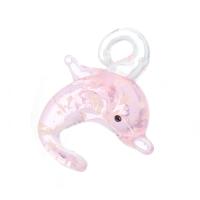 Animal Lampwork Pendants, Dolphin, Unisex, pink Approx 5mm 