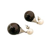 Freshwater Pearl Drop Earring, Brass, with Freshwater Pearl, Teardrop, silver color plated, for woman 