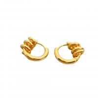 Brass Drop Earring, Donut, plated, for woman 19.8mm 