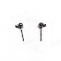 Stainless Steel Earring Stud Component, 304 Stainless Steel, Galvanic plating, DIY  black 