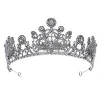 Bridal Tiaras, Zinc Alloy, silver color plated, wedding gift & for woman & with rhinestone, silver color 