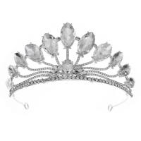 Bridal Tiaras, Zinc Alloy, silver color plated, for woman & with rhinestone, silver color 