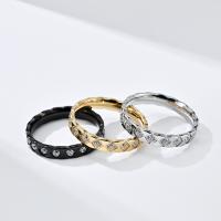 Нержавеющая сталь Rhinestone палец кольцо, Нержавеющая сталь 304, полированный, разный размер для выбора & Женский & со стразами, Много цветов для выбора, 4mm, продается PC