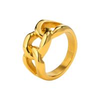 Stainless Steel Finger Ring, 304 Stainless Steel, Vacuum Ion Plating, fashion jewelry & for woman, golden, 9.8mm 