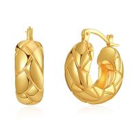 Brass Hoop Earring, 18K gold plated, fashion jewelry & for woman, golden 