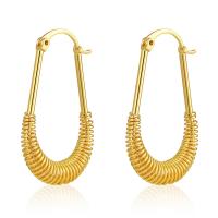 Brass Hoop Earring, 18K gold plated, fashion jewelry & for woman, golden 