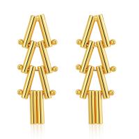 Messing Tropfen Ohrring, 18K vergoldet, Modeschmuck & für Frau, goldfarben, 40x13.5mm, verkauft von Paar