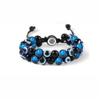 Gemstone Woven Ball Bracelets, with Polyester Cord, Round, handmade, Double Layer & fashion jewelry & Unisex & adjustable cm 