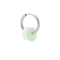 Titanium Steel Huggie Hoop Earring, with Lampwork, Flat Round, polished, fashion jewelry & Unisex 