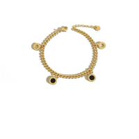 Titanium Steel Bracelet & Bangle, Vacuum Ion Plating, fashion jewelry & Unisex, gold, 200mm 