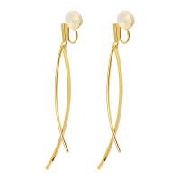 Brass Earring Clip, gold color plated, fashion jewelry & for woman, gold, 66mm 
