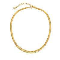 Brass Chain Necklace, gold color plated, fashion jewelry & for woman, gold, 485mm 