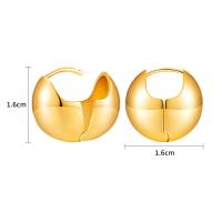 Brass Huggie Hoop Earring, gold color plated & for woman, gold 