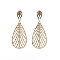 Titanium Steel Earrings, Leaf, plated, for woman & hollow 