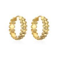 Brass Huggie Hoop Earring, 18K gold plated, for woman 