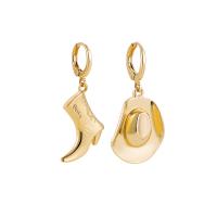 Huggie Hoop Drop Earring, цинковый сплав, плакирован золотом, ювелирные изделия моды & Женский, 39*20mm,33*18mm, продается Пара
