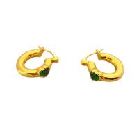 Rhinestone Brass Drop Earring, Donut, plated, for woman & with rhinestone 17.5mm 