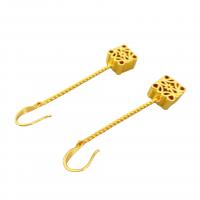 Brass Drop Earring, Square, plated, for woman 