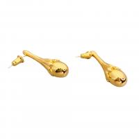 Brass Drop Earring, Teardrop, plated, for woman 