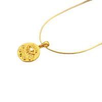 Rhinestone Brass Necklace, with 6cm extender chain, Flat Round, 18K gold plated, for woman & with rhinestone, 14.8mm Approx 44 cm 