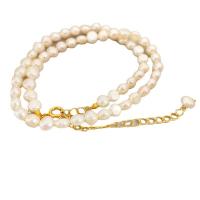 Freshwater Pearl Brass Necklace, with Freshwater Pearl, with 8cm extender chain, 18K gold plated, for woman, white Approx 38 cm 