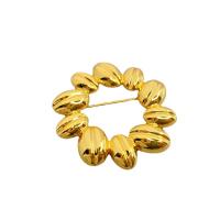Brass Brooch, Flower, plated, for woman & hollow 41.2mm 