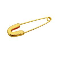Brass Brooch, Safety Pin, plated, for woman 
