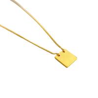 Brass Jewelry Necklace, Square, 18K gold plated, for woman, 11mm Approx 46 cm 