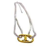 Brass Cubic Zirconia Necklace, with Cubic Zirconia, with 8cm extender chain, plated, Double Layer & for woman, mixed colors Approx 33 cm 