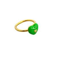 Brass Finger Ring, Heart, plated, Unisex & enamel 