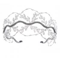Bridal Hair Band, Zinc Alloy, with brass wire & Crystal, plated, for woman & with rhinestone 
