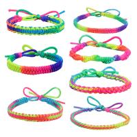 Polyester Cord Bracelet, multilayer & braided bracelet & adjustable mixed colors cm 