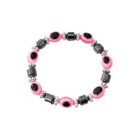 Evil Eye Jewelry Bracelet, Resin, with Non Magnetic Hematite & Zinc Alloy, silver color plated, elastic & Unisex .1 Inch 