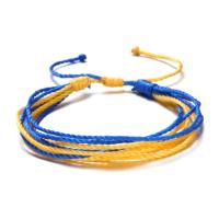 Polyester Cord Bracelet, with Zinc Alloy, gold color plated, Unisex & adjustable & enamel, mixed colors cm 