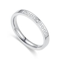 Couple Finger Rings, 316L Stainless Steel, Unisex & micro pave cubic zirconia 