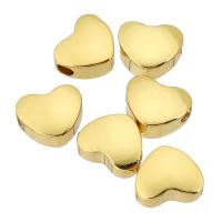 Латунная распорка для бусин, Латунь, Сердце, плакирован золотом, DIY, золотой отверстие:Приблизительно 1mm, продается PC