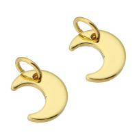 Brass Jewelry Pendants, Moon, gold color plated, DIY, gold Approx 3.5mm 