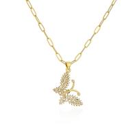 Cubic Zircon Micro Pave Brass Necklace, real gold plated & micro pave cubic zirconia & for woman, gold, 450mm 