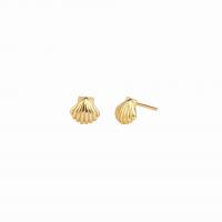 Sterling Silver Stud Earring, 925 Sterling Silver, Shell, plated, fashion jewelry & for woman 13.5mm 