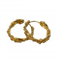Pendiente del aro de latón, metal, chapado en color dorado, Joyería & para mujer, dorado, 30x28mm, Vendido por Par