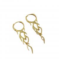 Huggie Hoop Drop Earring, Brass, plated, fashion jewelry & for woman 