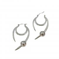 Brass Hoop Earring, platinum plated, fashion jewelry & for woman, original color 