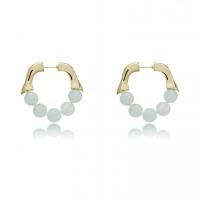 Resin Zinc Alloy Earring, with Resin, 14K gold plated, for woman & hollow 