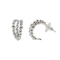 Zinc Alloy Stud Earring, Letter C, silver color plated, fashion jewelry & for woman 